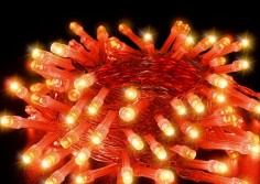 Instalatie de Craciun liniara, rosie, 30 m, 300 leduri, 5832R