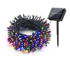 Instalatie liniara de Craciun, lumina led multicolora, cu incarcare solara, 100 leduri, 10 M, 6043M
