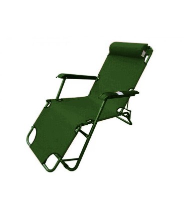 Sezlong-Scaun camping panza, H015, 110 KG, structura metalica, verde