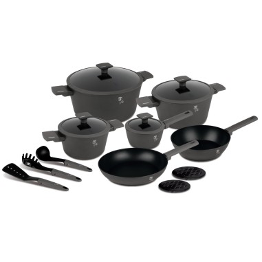 Set de gatit, 15 piese, Anthracite Collection, Berlinger Haus, BH/8141