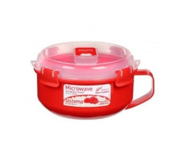 Bol cu maner si capac pentru microunde, Sistema Microwave, 0.85 Litri, 01112