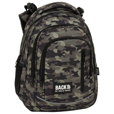 Ghiozdan pentru copii, Backup, Impermeabil, 3 compartimente, Army, PLB5R33, 39x27x20 cm