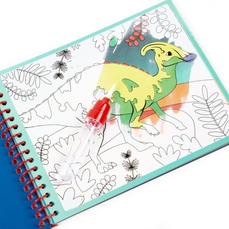 Carte magica reutilizabila de colorat cu apa Dinosauri, Kidea MWKWFKA