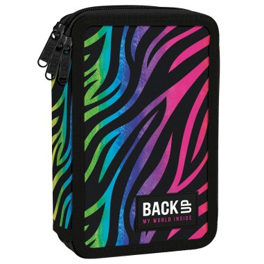 Penar cu 3 compartimente echipat, BackUp, Zebra Colorata, PB6EW35, 20x13x7cm