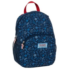 Rucsac model fotbal, albastru inchis, 30x24x13cm, 2...