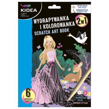 Carte de razuire si colorat Kidea, Princess, 18x26 cm, printesa WKEKA