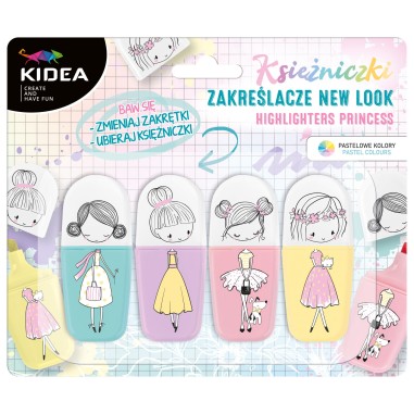 Set 4 evidentiatoare, Kidea, Multicolor, Princess ZKNLKA