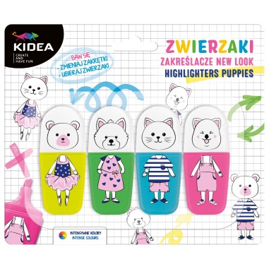 Set 4 evidentiatoare, Kidea, 4 culori, Multicolor, Animals ZZNLKA