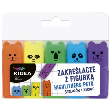 Set 5 evidentiatoare, Kidea, Multicolor, 8,3cm x 10,3cm x 1,2cm, mini animals ZFA5KA