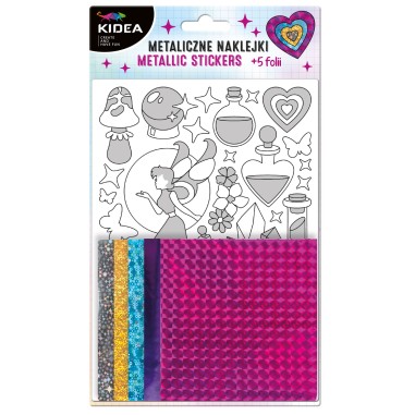 Set creativ cu autocolante metalice Fairy, Kidea, 6+, Multicolor, MNZKWKA