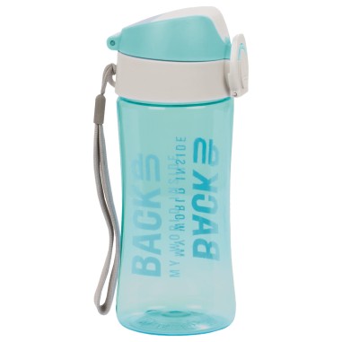 Sticla de apa pentru copii, BB6A38, Tritan, Ergonomic, Turcoaz, 400ml, BackUp