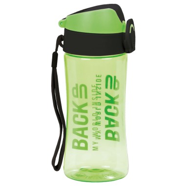 Sticla de apa pentru copii, BackUp 400ml, ergonomic, verde, 6x7x18cm, Pastel, BB6A63