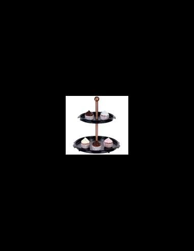 Cake stand, 2 tire, black- rose goldBH/6776 Berlinger - produs de calitate si ieftin