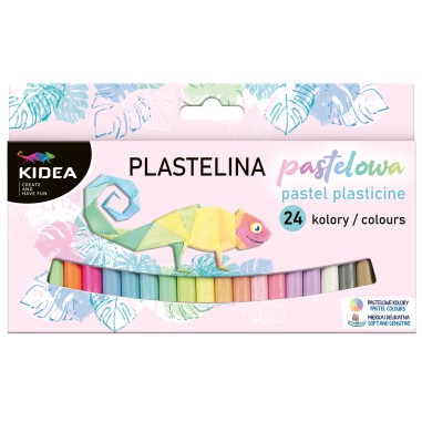 Plastilină 24 cul., Kidea, pastel, PP24KA