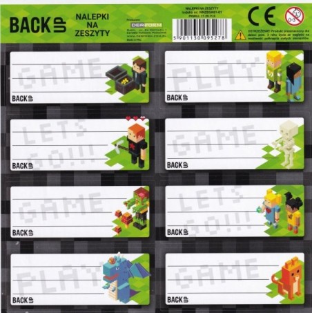 Set 8 etichete școlare, Pixel Kidea, NNZB5A61