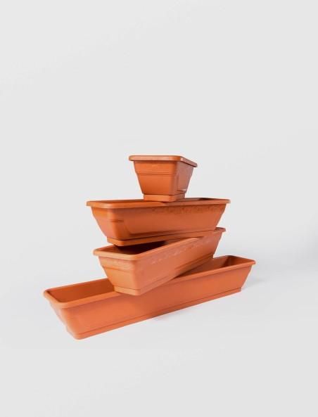 Jardiniera lalea cu tavita, STERK, 80X16X19 cm, Plastic Maro - Sterk produs de vanzare-poza- 1