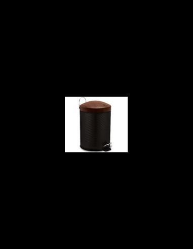 Pedal bin, 12L, black- wooden patternBH/6450 Berlinger - produs de calitate si ieftin