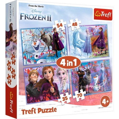 PUZZLE TREFL 4IN1 FROZEN2 CALATORIE CATRE NECUNOSCUT