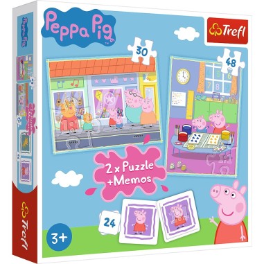 PUZZLE TREFL 2IN1 MEMO PEPPA PIG