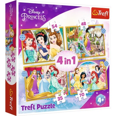 PUZZLE TREFL 4IN1 DISNEY PRINCESS - ZIUA FERICITA