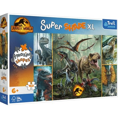 PUZZLE TREFL PRIMO SUPER SHAPE XXL 160 JURASSIC WORLD DINOZAURI NEOBISNUITI