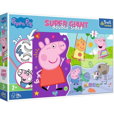 PUZZLE TREFL PRIMO SUPER GIANT 15 PEPPA PIG