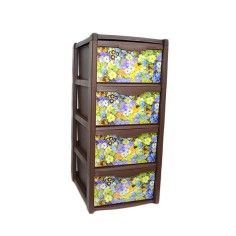 Dulap pentru depozitare, din plastic, 4 sertare cu floricele mici GIMI GYM - produs de calitate si ieftin