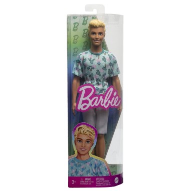 BARBIE PAPUSA BAIAT FASHIONISTAS BLOND CU TRICOU CU IMPRIMEU CU CACTUSI