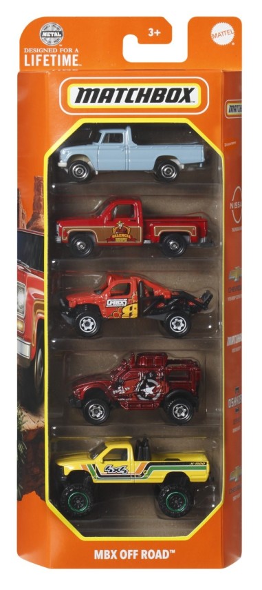 MATCHBOX SET 5 MASINUTE METALICE MBX OFF ROAD SCARA 1:64