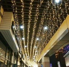 Instalatie de Craciun, perdea franjurata interconectabila, rosu-albastru, 3 m x 3 m, 320 leduri, 9110RBM