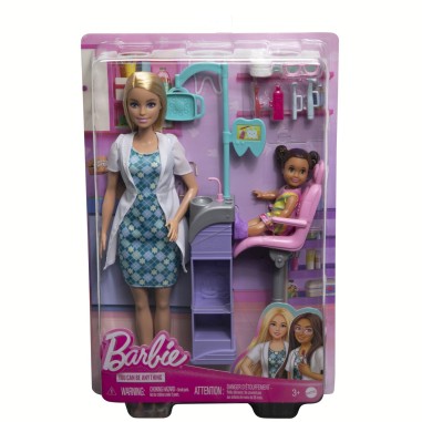 BARBIE CARIERE SET MOBILIER CU PAPUSA DOCTOR STOMATOLOG BLONDA