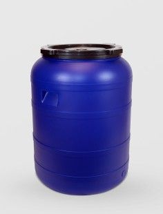 Bidon 200 litri, cu capac prin infiletare, Sterk, Plastic Albastru