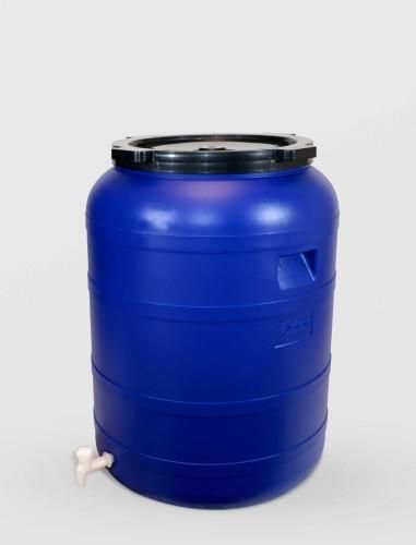 Bidon 250 litri, cu robinet si capac prin infiletare, Sterk, Plastic Albastru - Sterk produs de vanzare-poza- 1