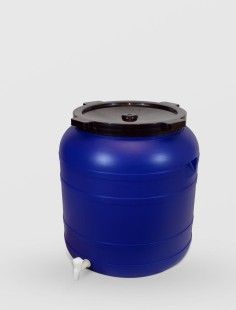 Bidon 150 litri, cu robinet si capac prin infiletare, Sterk, Plastic Albastru