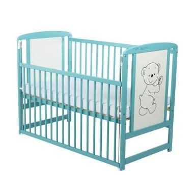 Patut lemn Timmi 120x60 cm, laterala culisanta, lemn, rezistent, saltea reglabila 3 nivele, Laterala, Mint BabyNeeds - produs de