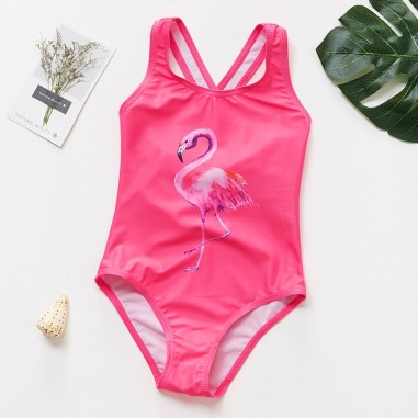 Costum de baie Roz bombon cu flamingo Drool (Marime: 100)