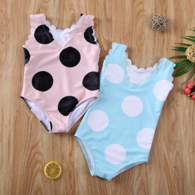 Costum de baie cu buline mari Drool (Culoare: Bleu, Marime: 90)