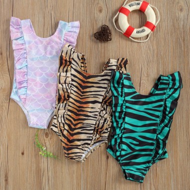 Costum de baie Leopard/Peste Drool (Culoare: Maro, Marime: 100)