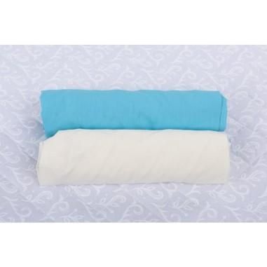 Set 2 cearceafuri cu elastic 120x60 cm, Bleu+Crem BabyNeeds - produs de calitate si ieftin