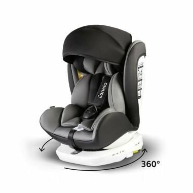 Scaun auto Bastiaan Pozitie somn, Rotire 360 grade, 0-36 Kg, Cu Isofix si Centura Gri Lionelo - produs de calitate si ieftin