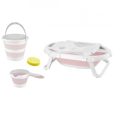 Set cadita pliabila de baie Babyjem, 5 piese (Culoare: Gri)