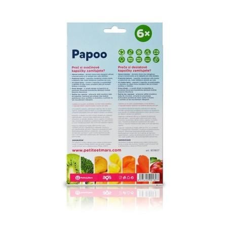 Set 6 pungi reutilizabile pentru hranire cu elefantei, Inchidere ermetica, 20x10 cm, 150 ml, Papoo Albastru Petite&Mars - produs