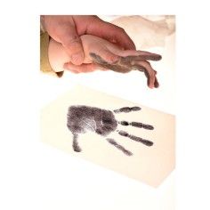 Set amprente mulaj cu cerneala pentru 20 de amprente manuta sau piciorus, Non-toxic, Baby Dab, Violet/Gri Petite&Mars - produs d