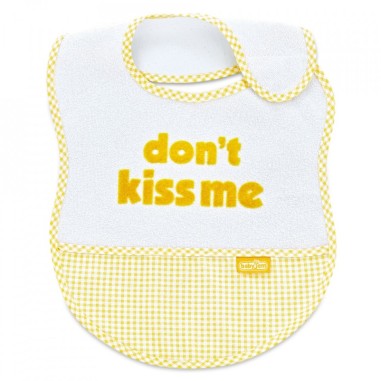 Baveta BabyJem din bumbac Dont Kiss Me (Culoare: Bleu)