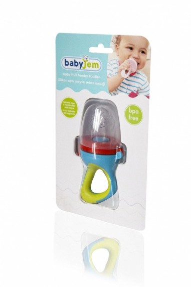 Dispozitiv de hranire din silicon BabyJem Fruits and Vegetables (Culoare: Bleu)