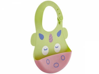 Baveta BabyJem din silicon Soft Baby Bib (Culoare: Gri)