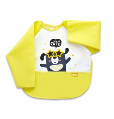 Baveta cu maneci si buzunar BabyJem Polly Bib (Culoare: Roz)