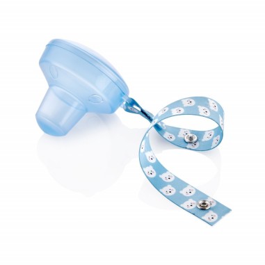 Cutiuta pentru suzeta cu lantisor BabyJem (Culoare: Bleu)