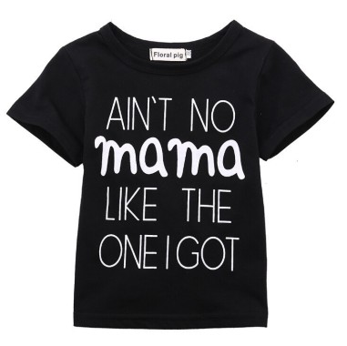 Tricou copii negru "Ain't No Mama" Drool (Marime: 90)