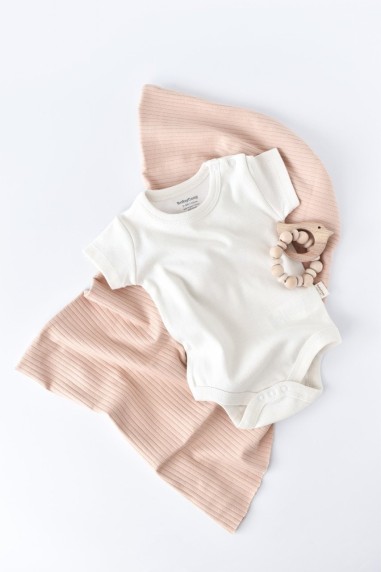 Body din bumbac organic Ecru BabyCosy (Marime: 6-9 luni)